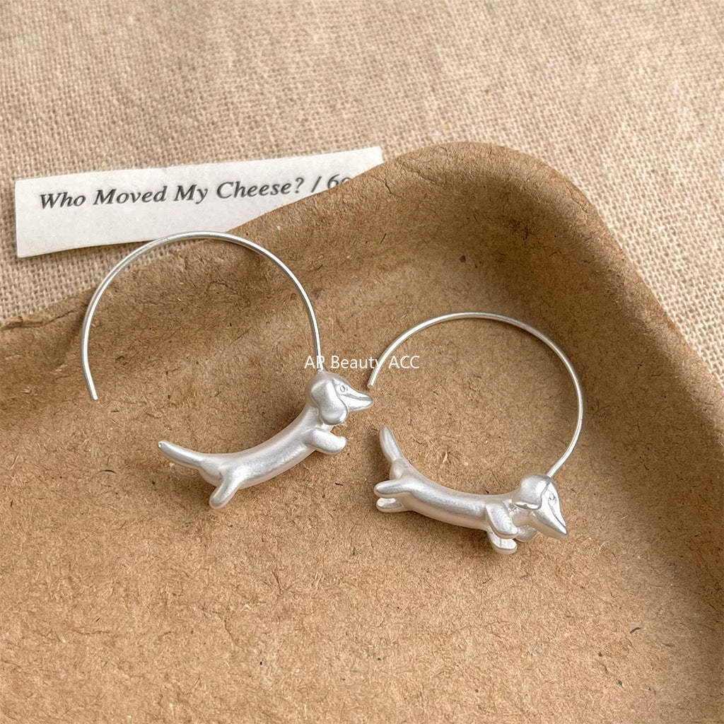 C관 - 무광 강아지 링 디자인 귀걸이 [5702-5703] 25.03-2