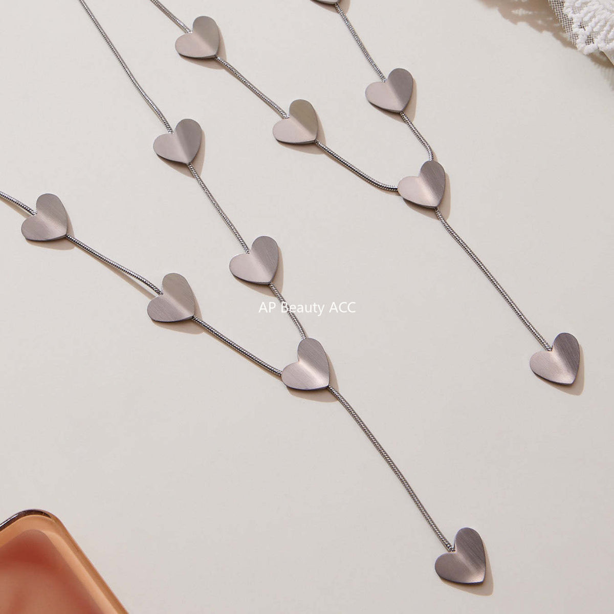 D관 - 스테인리스 스틸 Y자형 하트 펜던트 목걸이 [P1305] 25.10-4