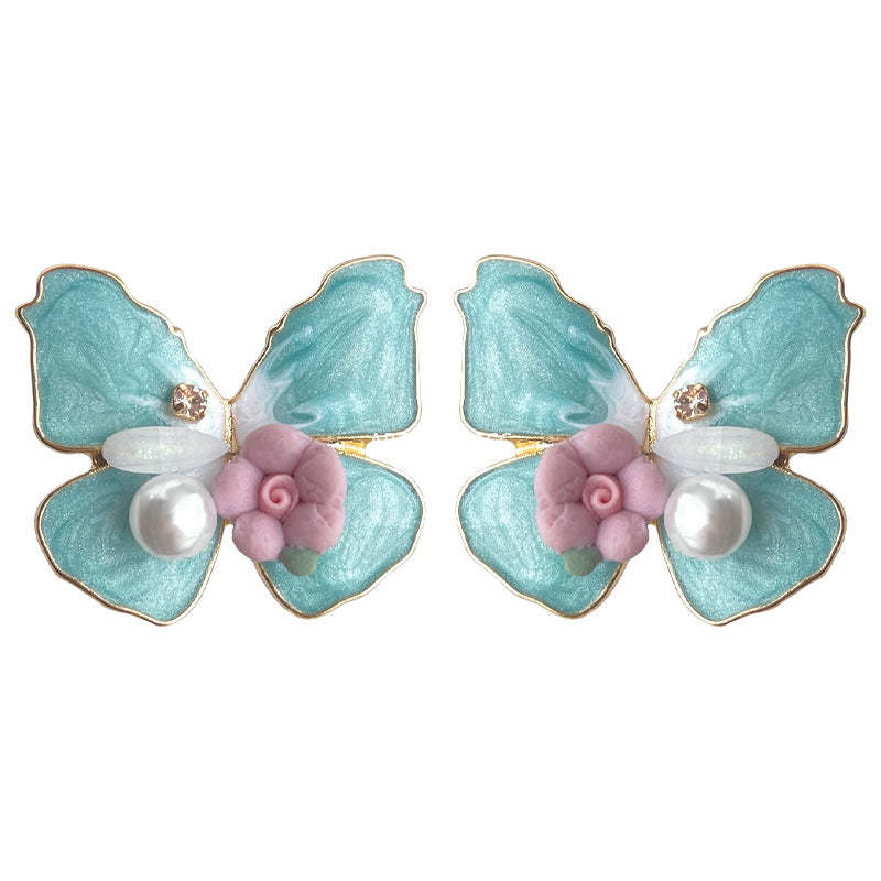 C관 - 민트빛 나비 여름 14K 도금 귀걸이 [4369] 24.06-3