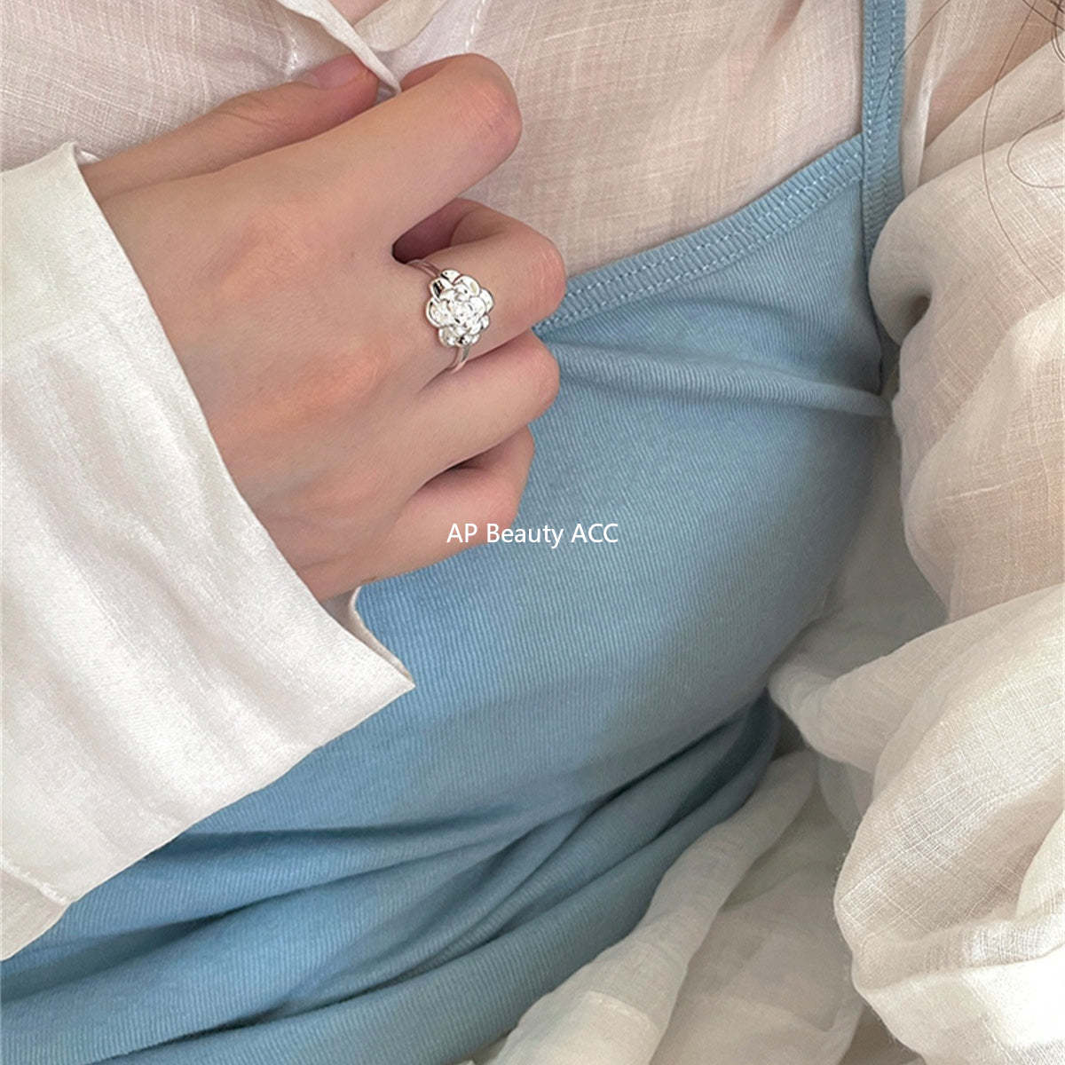 A관 - 925 실버 빅 플라워 모양 오픈형 반지 [JZ-0711] 25.09-4