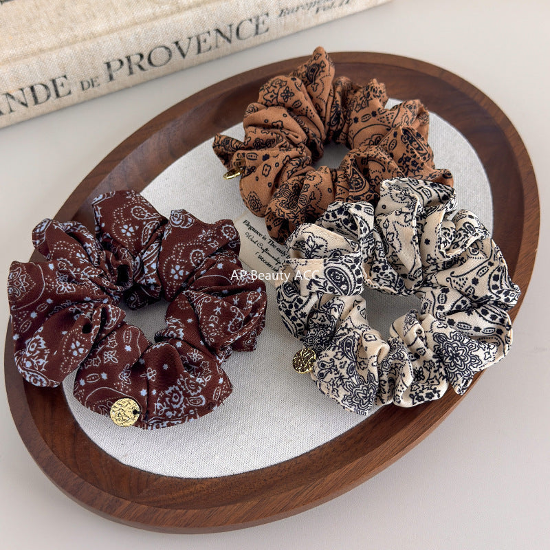 E관 - 빈티지 페이즐리 패턴 포니테일 곱창 헤어밴드 [27578] 25.10-3