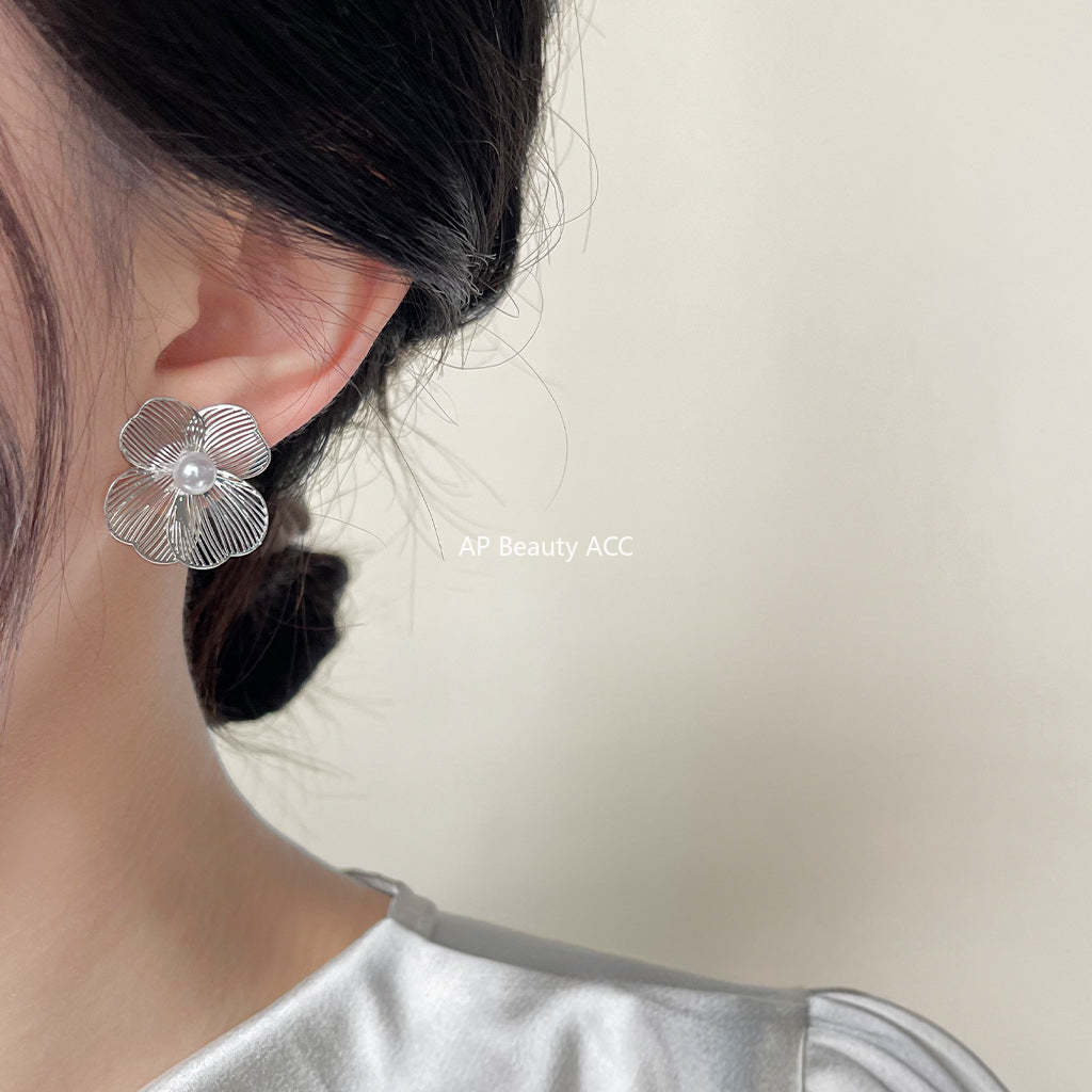 C관 - 개성 있는 리본 백금 도금 은침 귀걸이 [3960-3961] 24.05-2