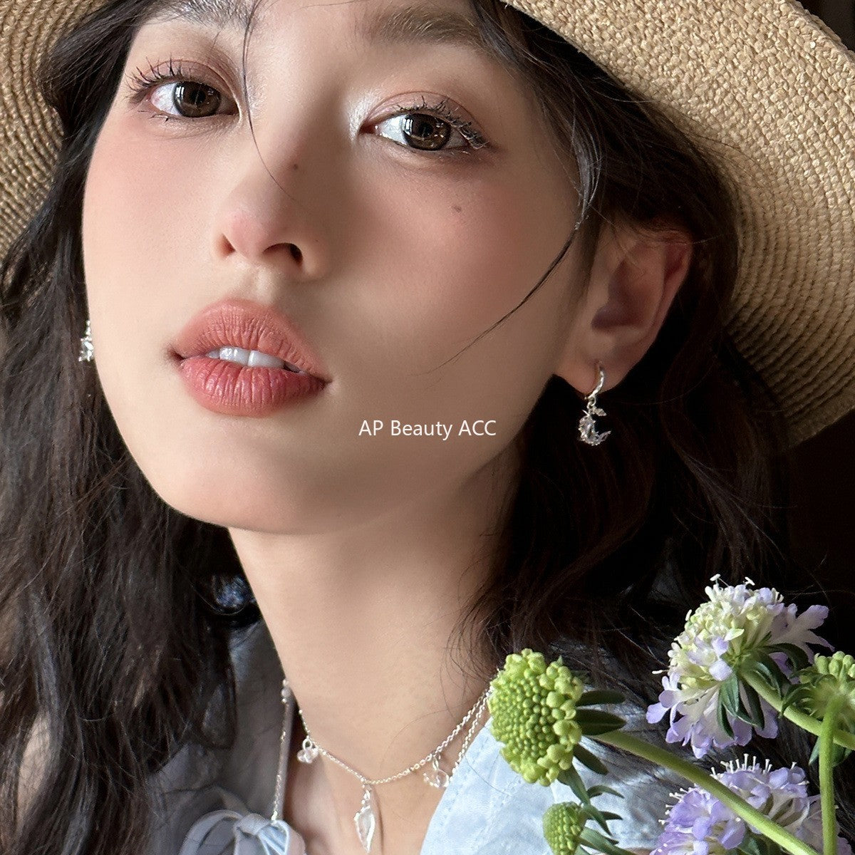 A관 - 별 달 비대칭 큐빅 링 귀걸이 [EH-4137] 25.10-1