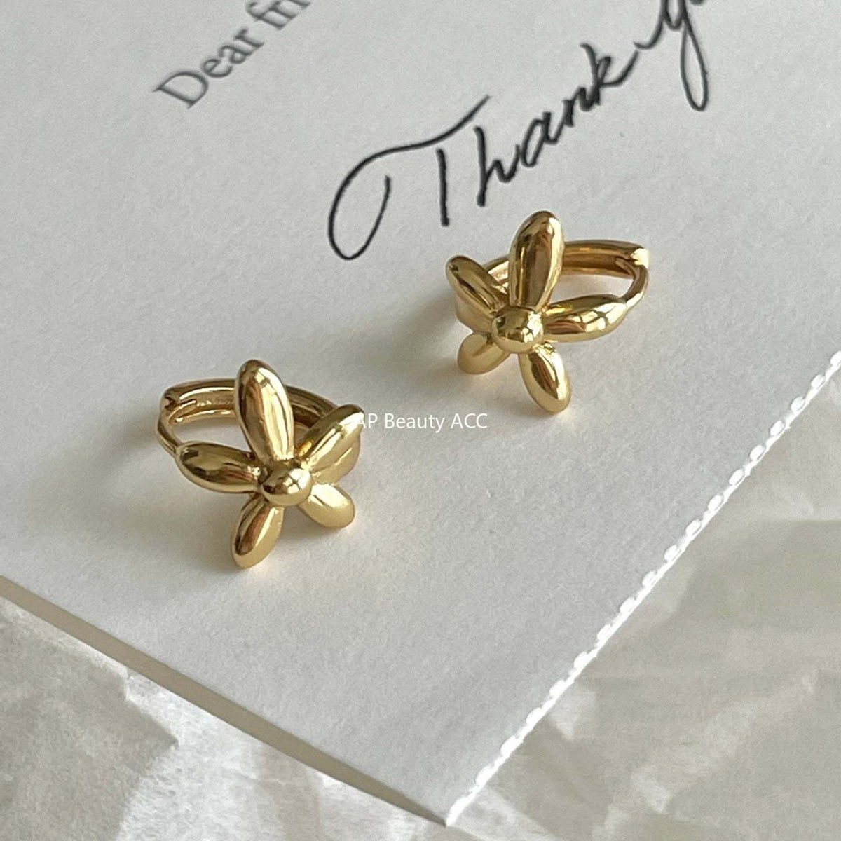 F관 - 925 실버 플라워 디자인 링 귀걸이 [C1413] 25.11-3