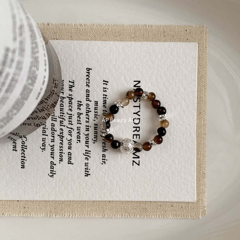 A관 - 아게이트 칼세도니 담수진주 비즈 925실버 반지 [RA] 25.11-4