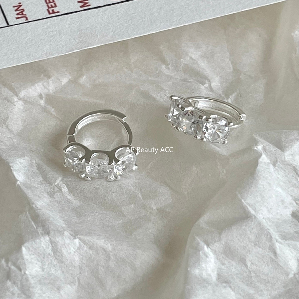 F관 - 925 실버 트리플 큐빅 링 귀걸이 [C1418] 25.11-1