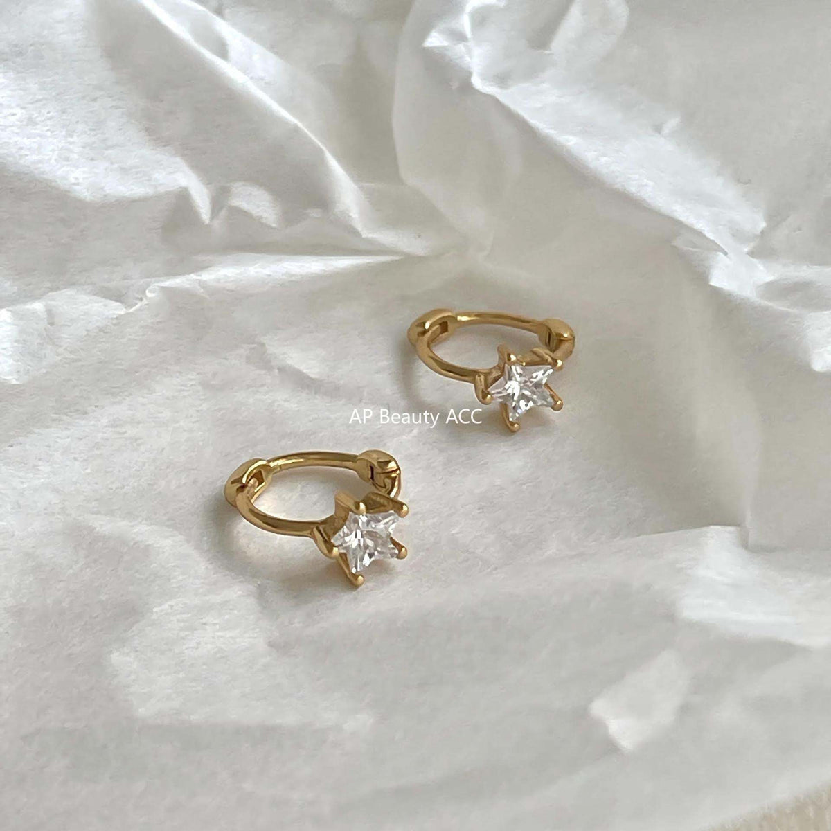 F관 - 925 실버 별 큐빅 링 귀걸이 [C1423] 25.11-4