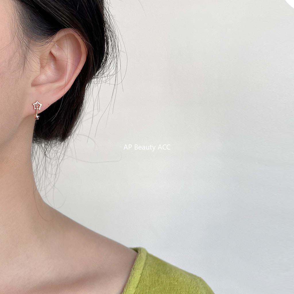 C관 - 미니 로즈 골드 유성 귀걸이 귀여운 귀걸이 [3866] 24.04-3