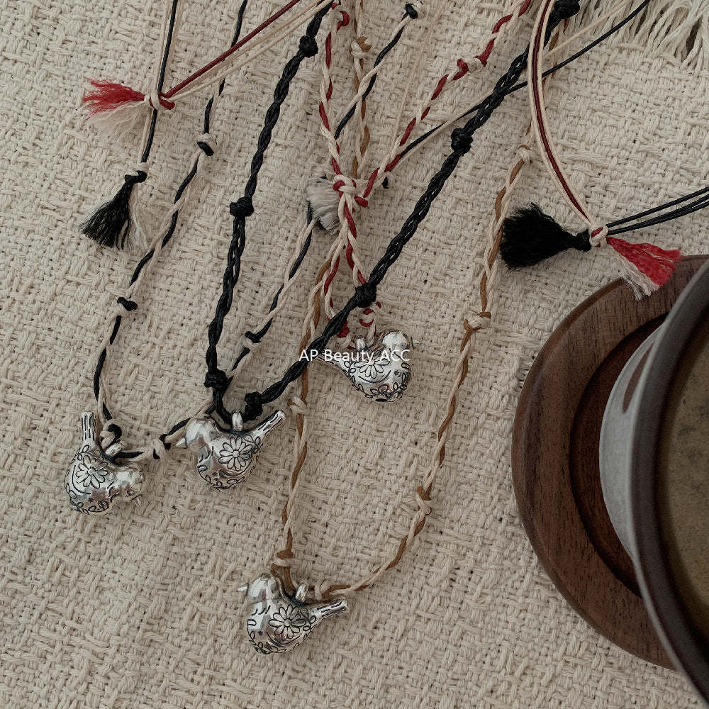 A관 - 925 실버 새 모양 펜던트 스트랩 목걸이 [1633] 25.12-3