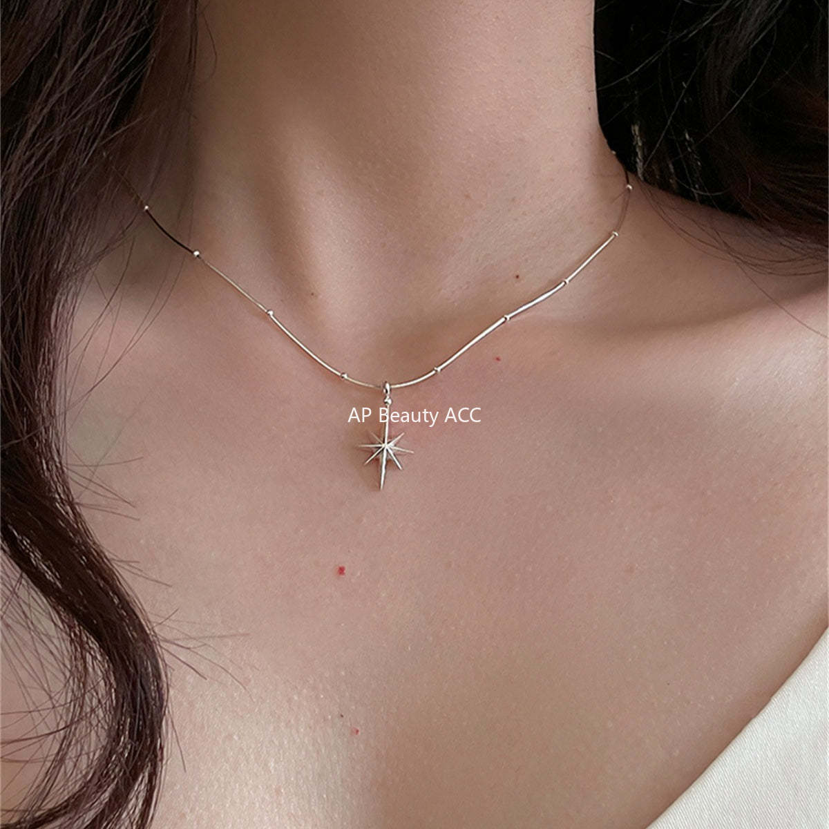 A관 - 925 실버 팔각별 펜던트 목걸이 [XL-1202] 25.09-4