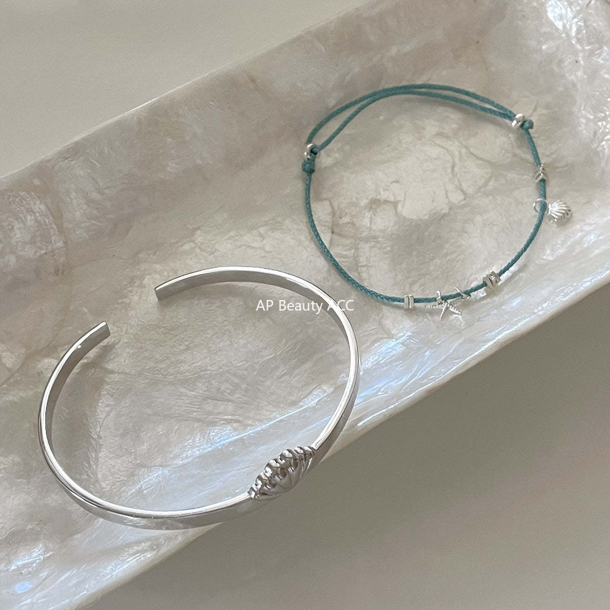 A관 - 불가사리 조개 925 실버 스트랩 팔찌 [SL-488] 25.12-1