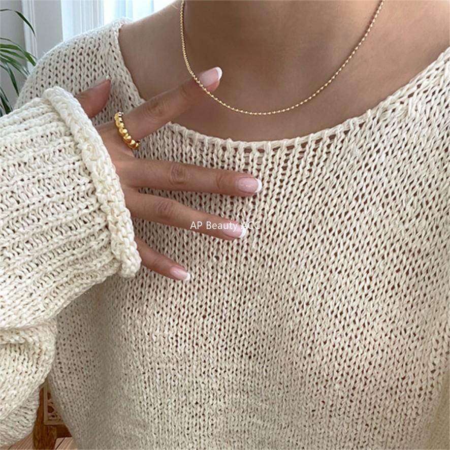 F관 - 925 실버 비즈 디자인 반지 [J1909] 25.10-1