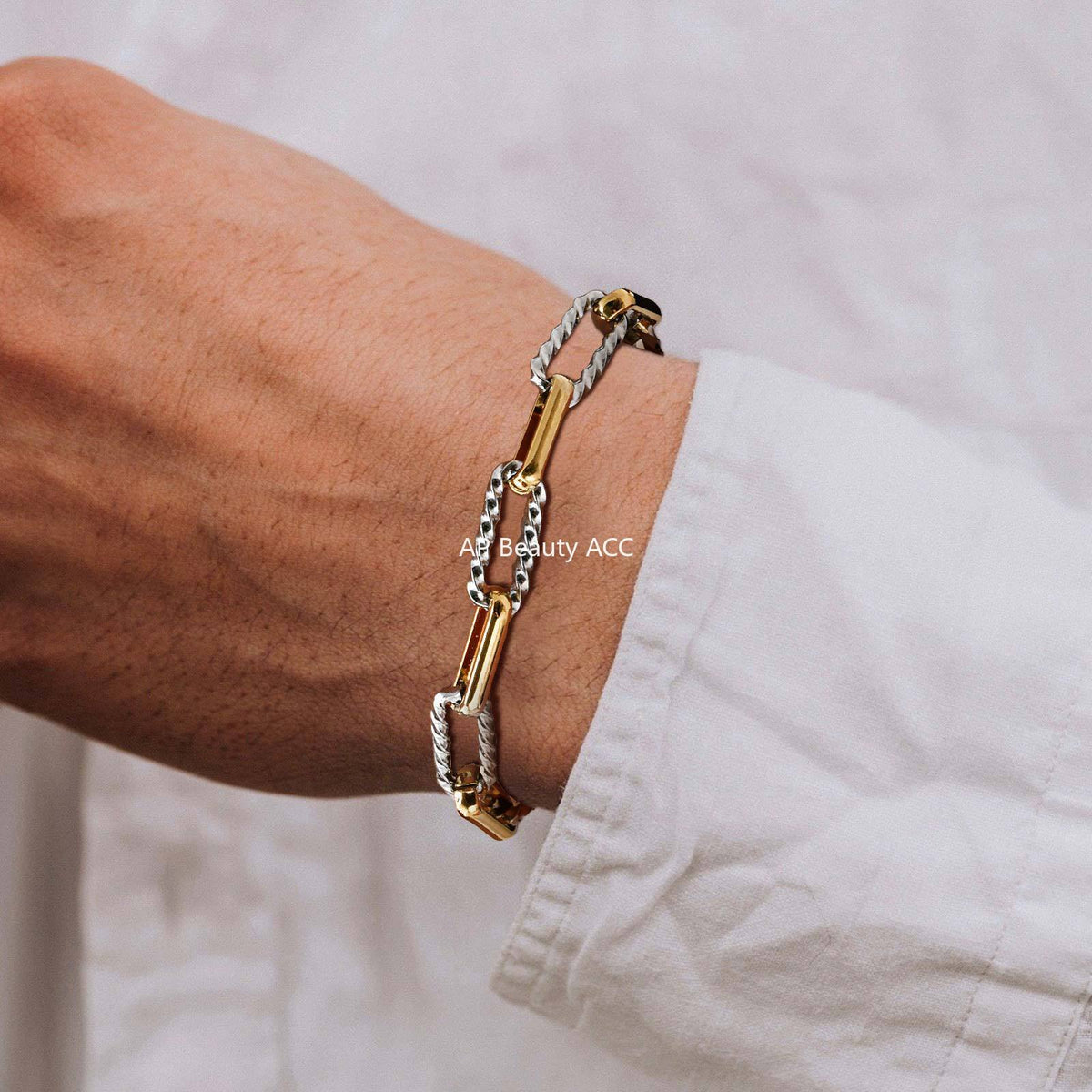 G관 - 스테인리스 스틸 핸드메이드 체인 팔찌 [BR-1705] 25.10-5