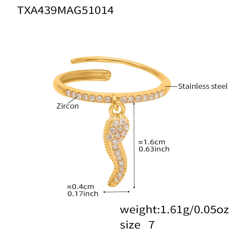 D관 - 스테인리스 스틸 큐빅 체리 딸기 펜던트 목걸이 팔찌 반지 [TXP437] 25.10-4