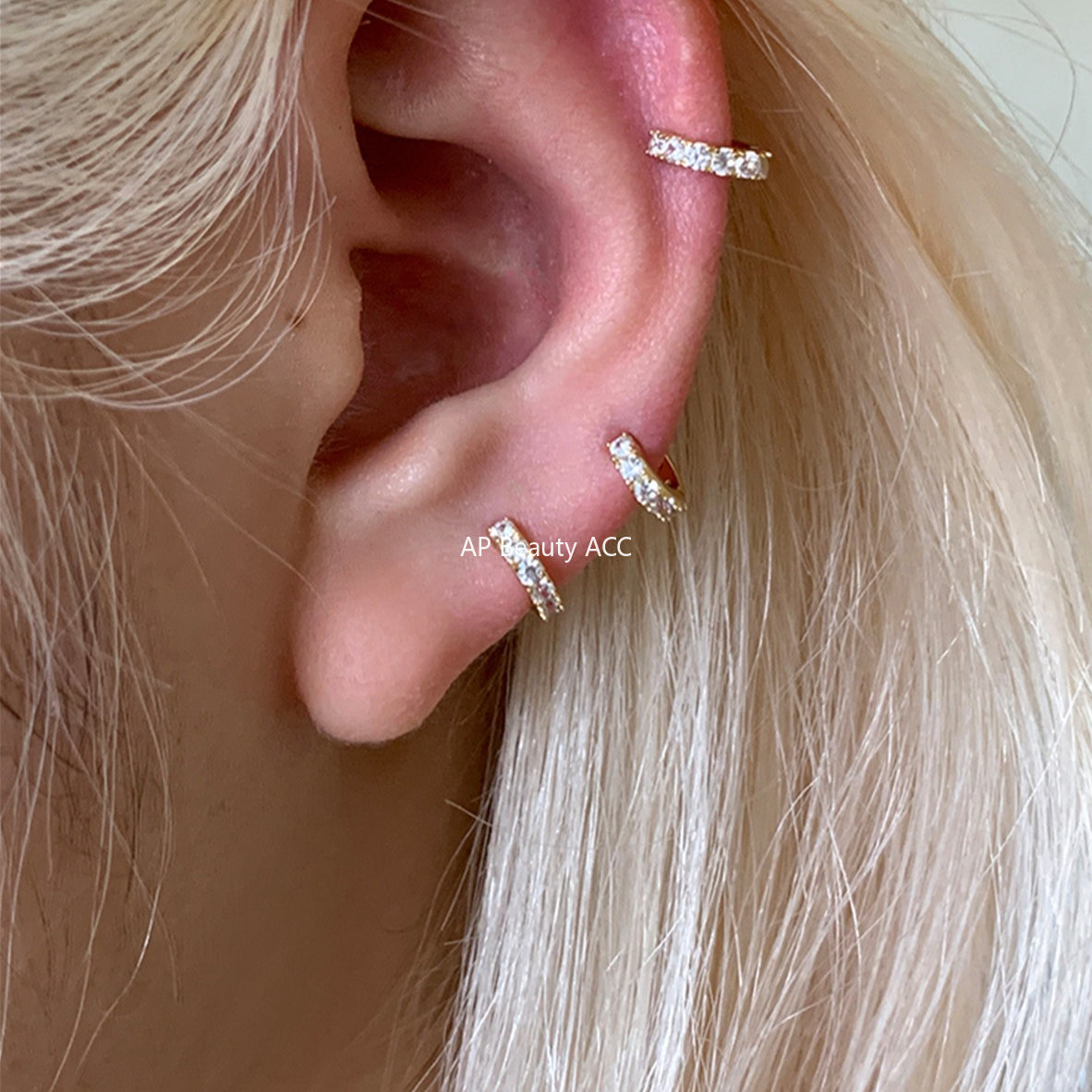 A관 - 925 실버 심플 미니 큐빅 링 귀걸이 [EH-4209] 25.10-3