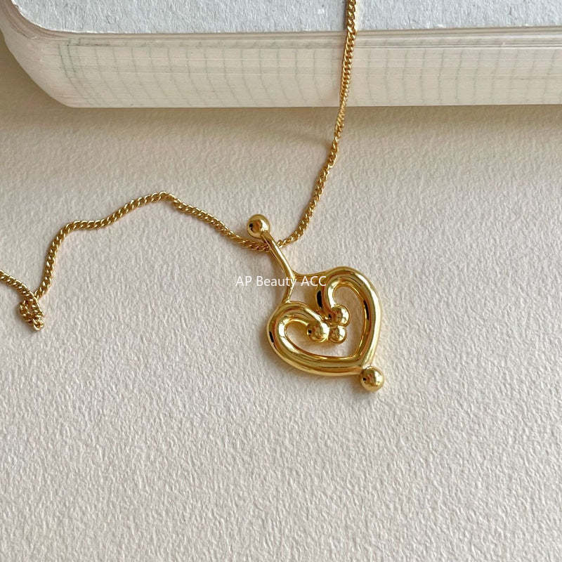 F관 - 925 실버 하트 펜던트 목걸이 [B1382] 25.11-3