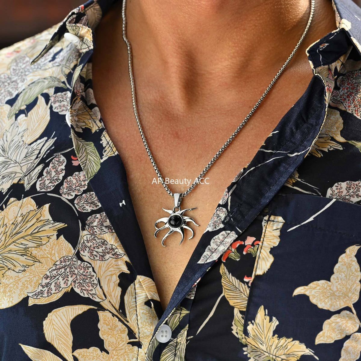 G관 - 스테인리스 스틸 블랙 오닉스 문어 펜던트 목걸이 [PN-2220] 25.12-2