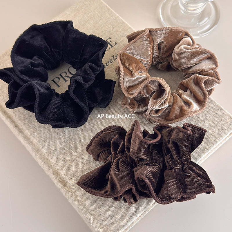 E관 - 벨벳 이중 레이어 곱창 헤어밴드 [26173] 25.11-1