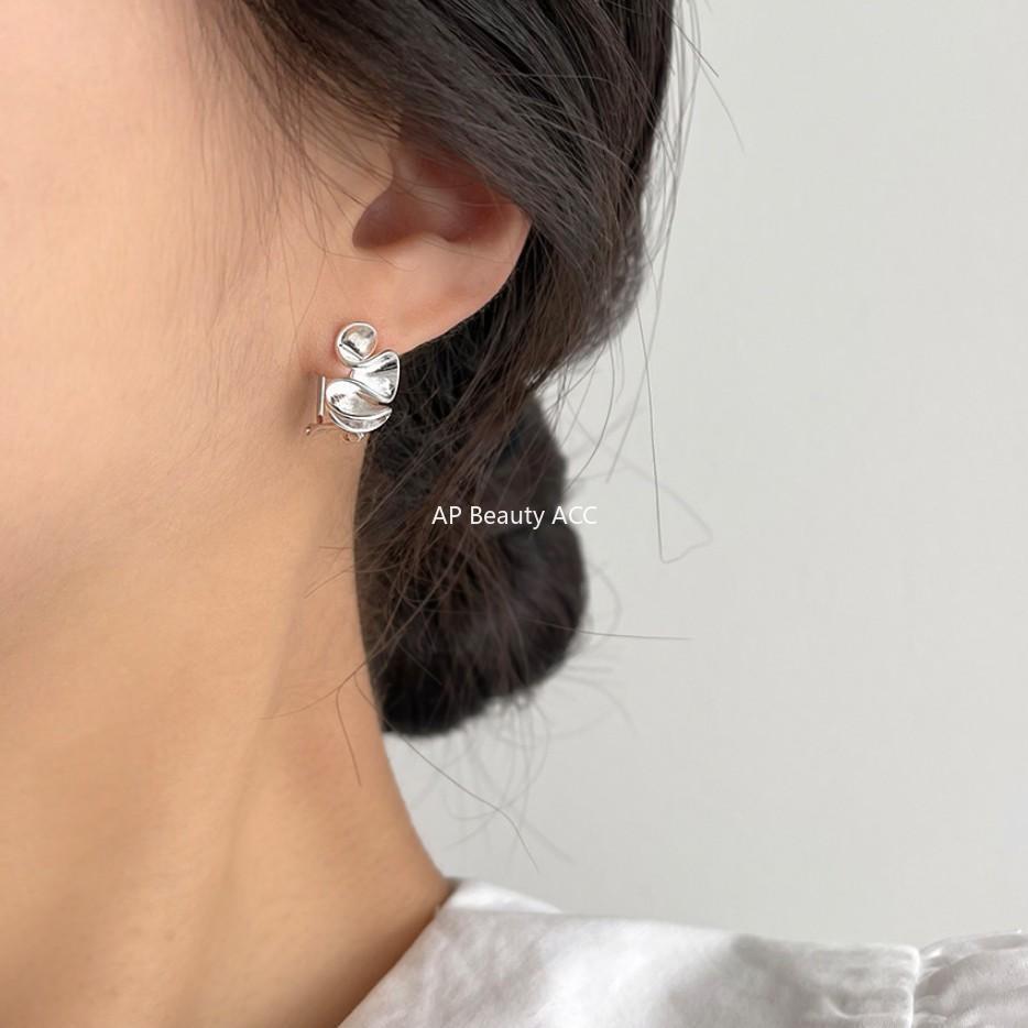 F관 - 925 실버 비정형 유선형 커튼 디자인 귀걸이 [C840] 25.11-2