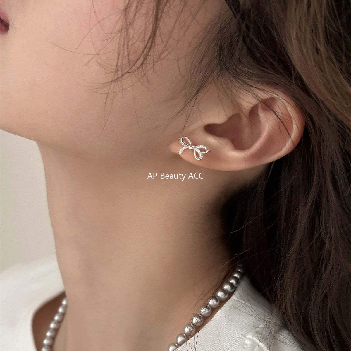 A관 - 925 은침 큐빅 리본 귀걸이 [EH-3607] 25.05-5