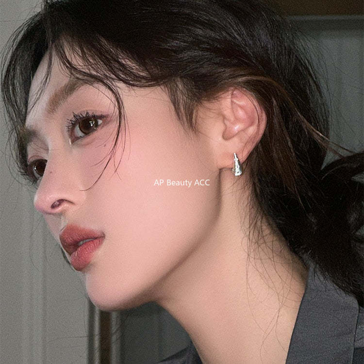 A관 - 세로 줄무늬 팔각별 큐빅 후프 귀걸이 [EH-4097] 25.12-1