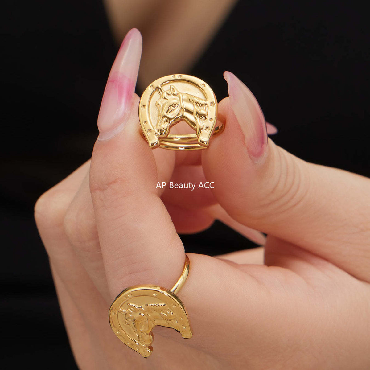 D관 - 스테인리스 스틸 18K 도금 황소 디자인 오픈형 반지 [A668-A689-A670] 25.12-3