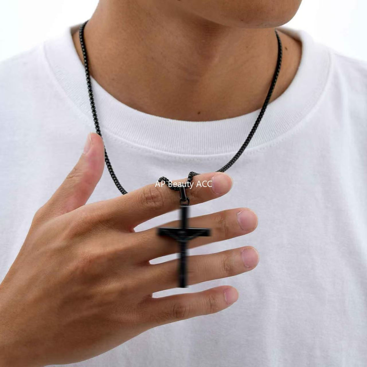 G관 - 스테인리스 십자가 펜던트 빈티지 목걸이 [PN-2207] 25.11-1