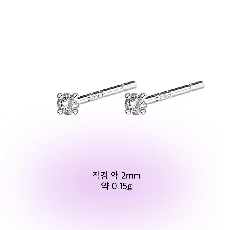 A관 - 999 실버 큐빅 리본 스마일 링형 귀걸이 [EH-2092] 25.01-3