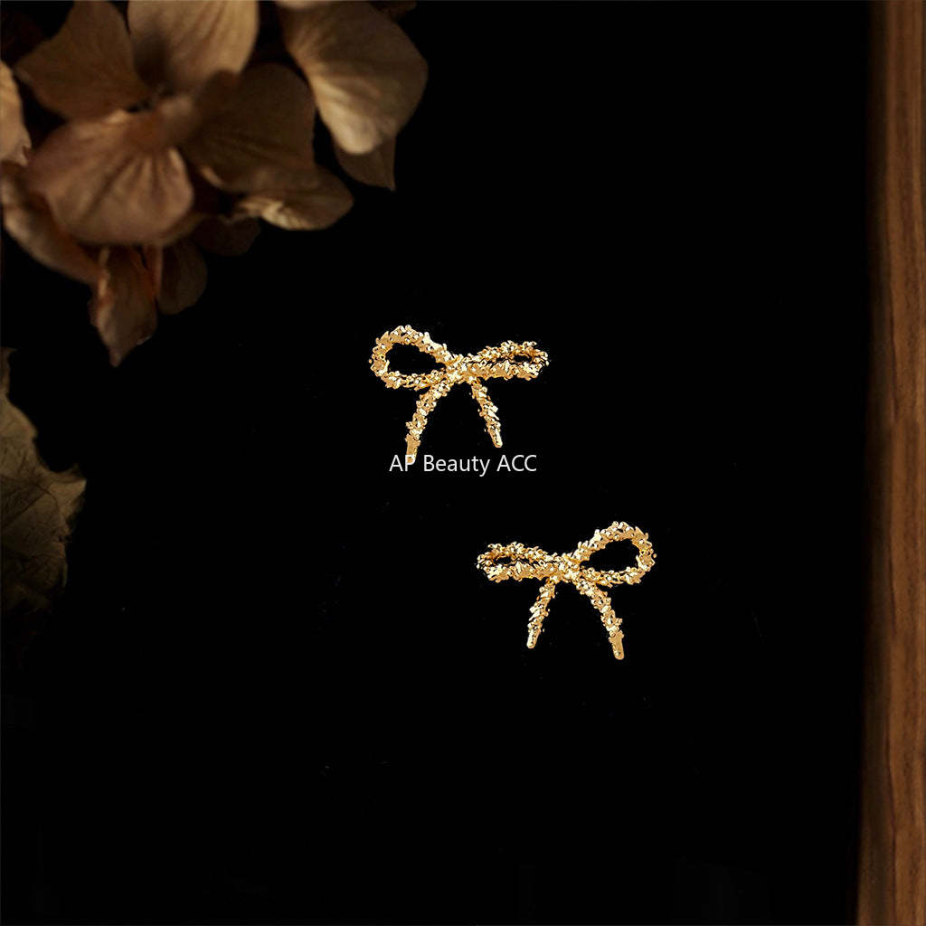 C관 - 925 은침 리본 모양 스터드 귀걸이 [6984] 25.10-5