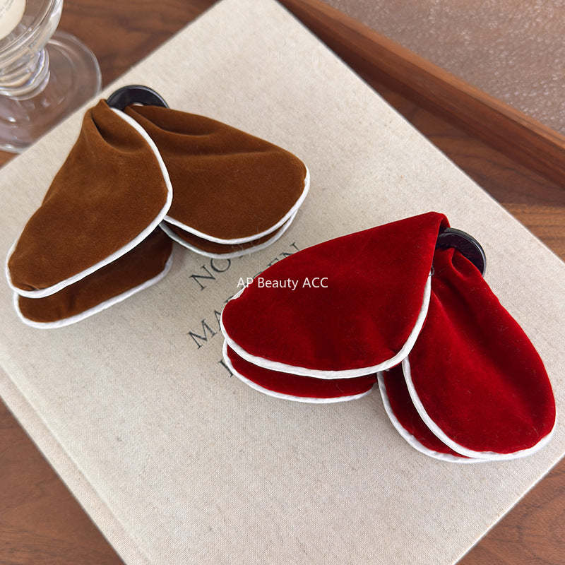 E관 - 벨벳 나비 모양 삼각형 집게핀 [27586] 25.10-4