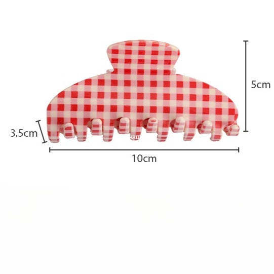 E관 - 아세테이트 체크무늬 심플 스타일 집게핀 [27612] 25.10-5