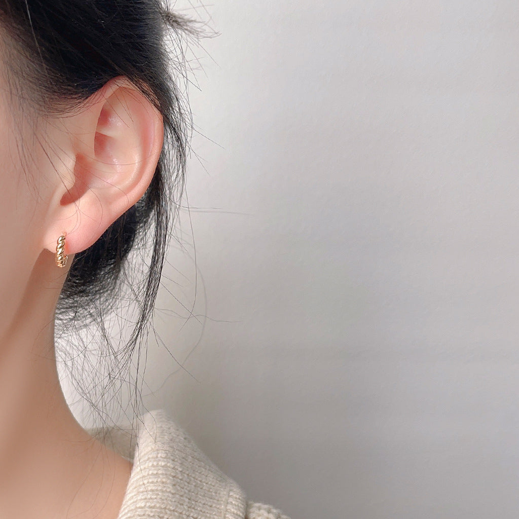 C관 - 18K 도금 두꺼운 럭셔리 스타일 고급스러운 변색 방지 귀걸이 [3565] 24.01-2