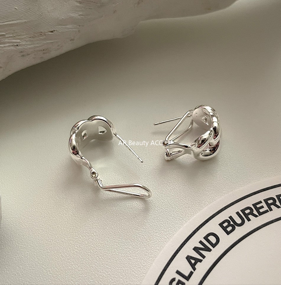 F관 - 925 실버 체인 연결 디자인 귀걸이 [C873] 25.11-2