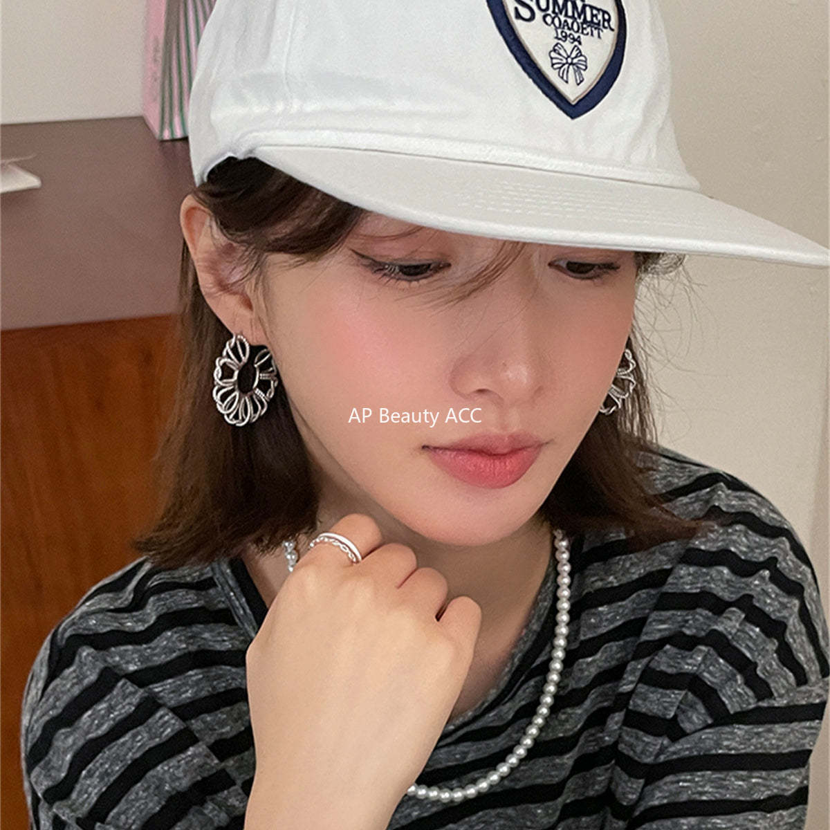 A관 - 925 은침 뚫린 플라워 모양 귀걸이 [EH-3145] 24.12-3