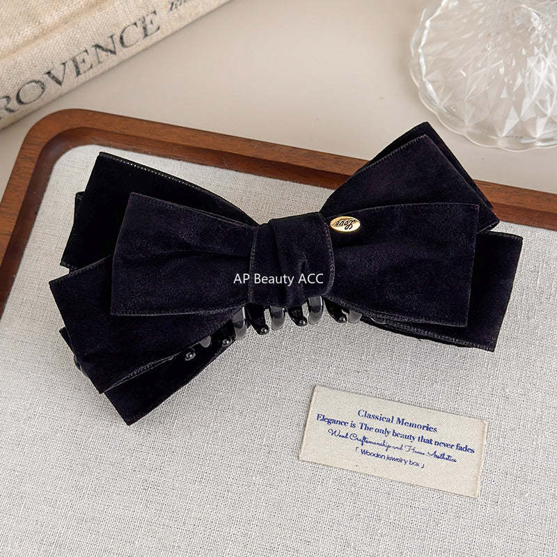 E관 - 스웨이드 리본 골드 포인트 집게핀 [27621] 25.11-1