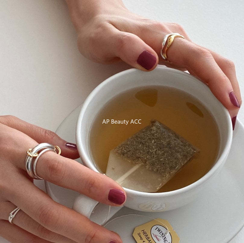 F관 - 925 실버 웨이브 곡선 오픈 반지 [J1174] 25.12-1