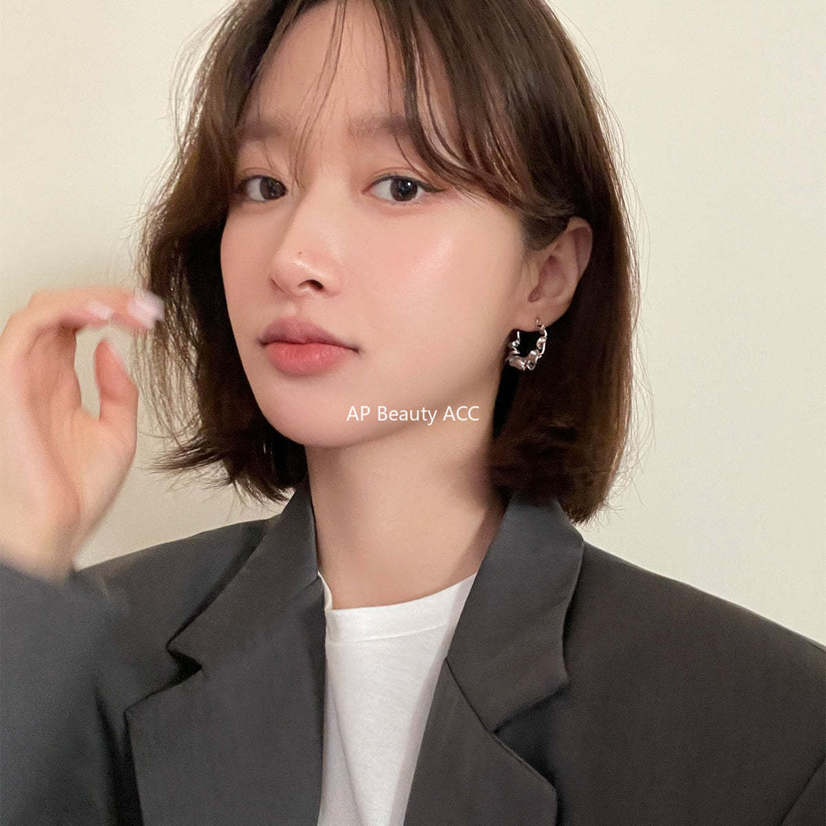 A관 - 비정형 크링클 주름 모양 귀찌 귀걸이 [EJ-59] 25.12-1