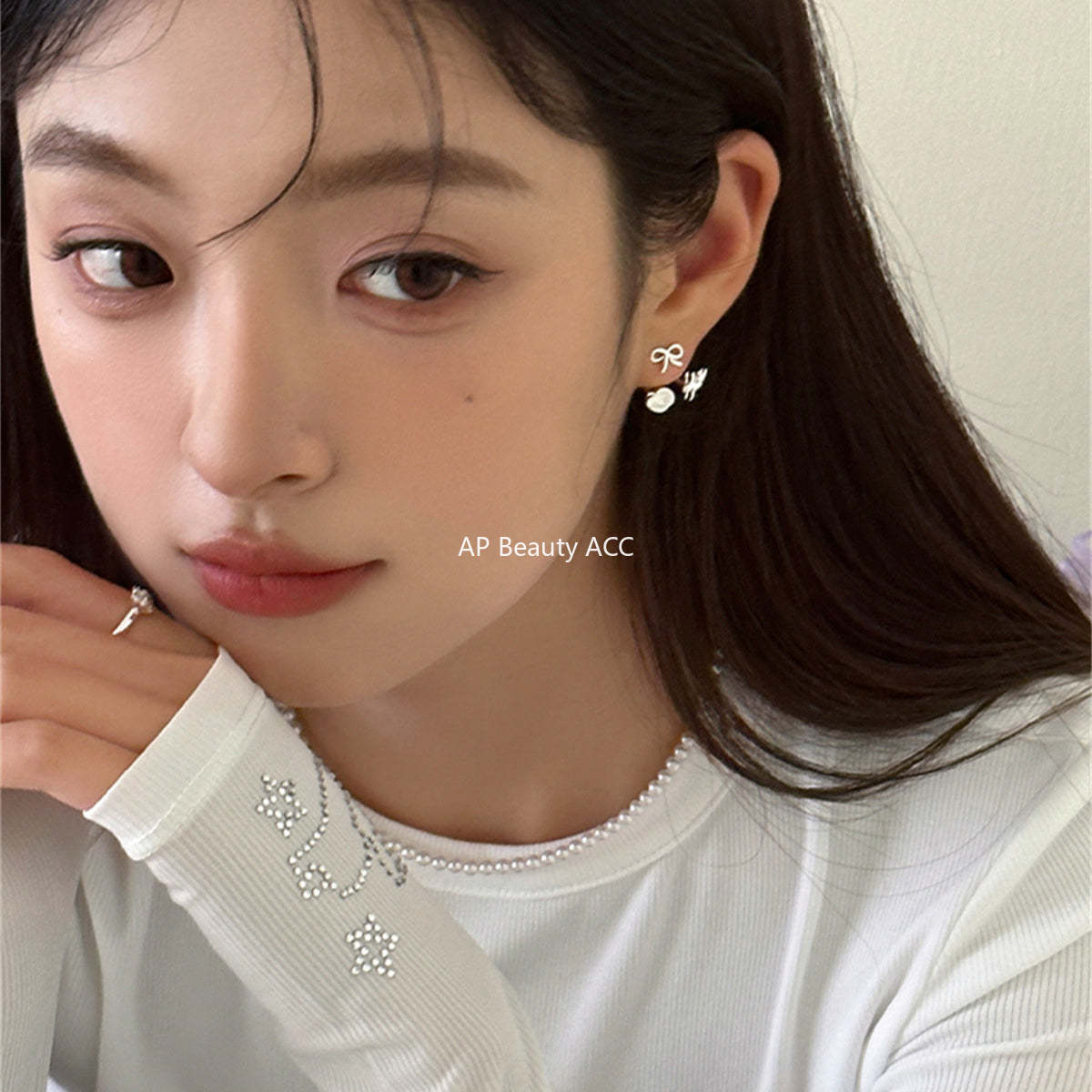 A관 - 토끼 사과 리본 하트 디자인 은침 귀걸이 [EH-3001] 24.07-2