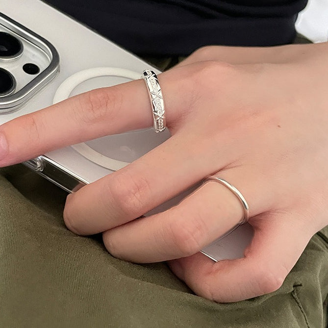 A관 - 큐빅 미니 크로스 디자인 오픈형 반지 [JZ-0727] 25.11-1