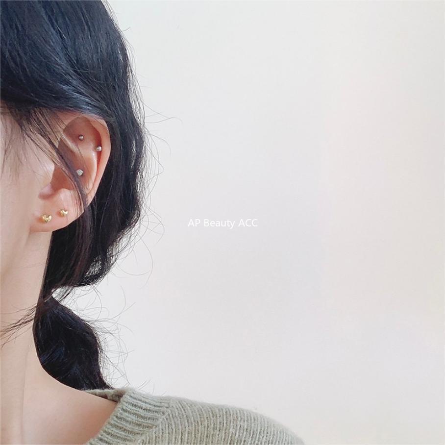 F관 - 925 실버 하트 스터드형 귀걸이 [C1152] 25.01-1