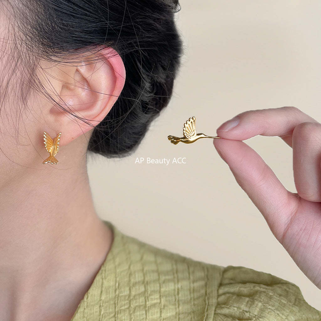 C관 - 매트 질감 새 모티프 디자이너 감각적인 귀걸이 [4276] 24.06-3