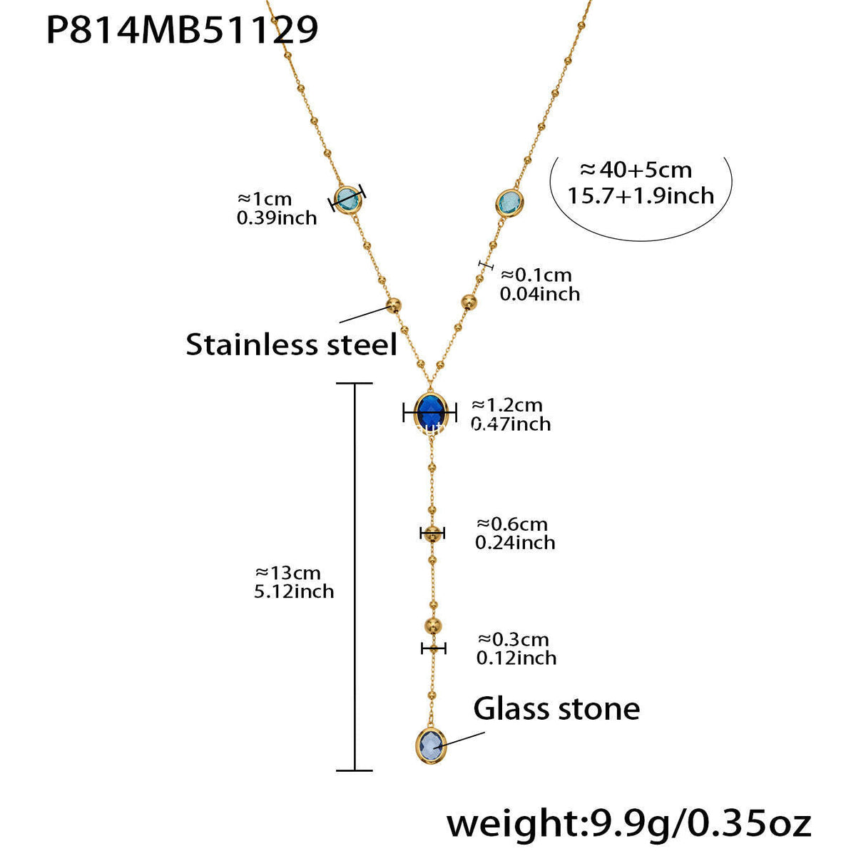 D관 - 스테인리스 스틸 타원형 컷팅 글라스 스톤 18K도금 목걸이 팔찌 귀걸이 [TXP506] 25.12-1