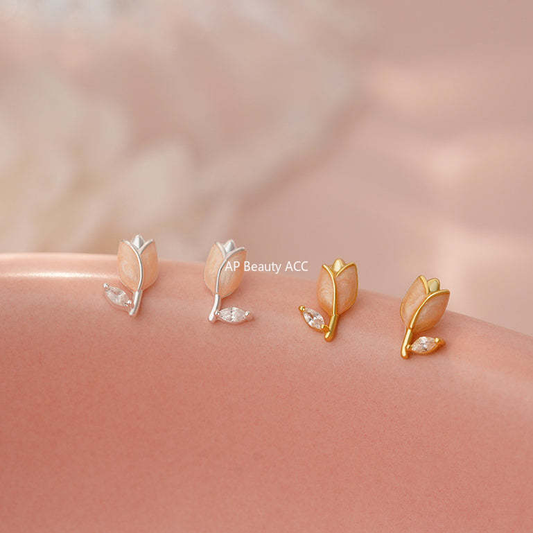 B관 - 999 실버 플라워 디자인 귀걸이 [YC8277E] 25.05-4