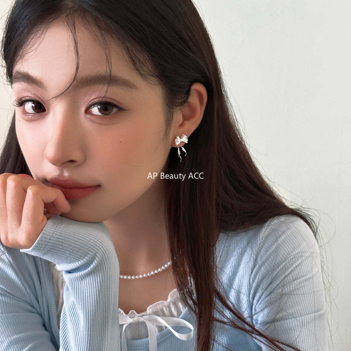 A관 - 925 은침 뒷걸이 하트 리본 귀걸이 [EH-2987] 24.06-3