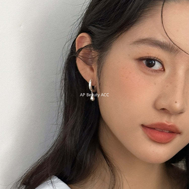 A관 - 물방울 모양 펜던트 925 은침 링 귀걸이 [EH-4435] 25.12-2