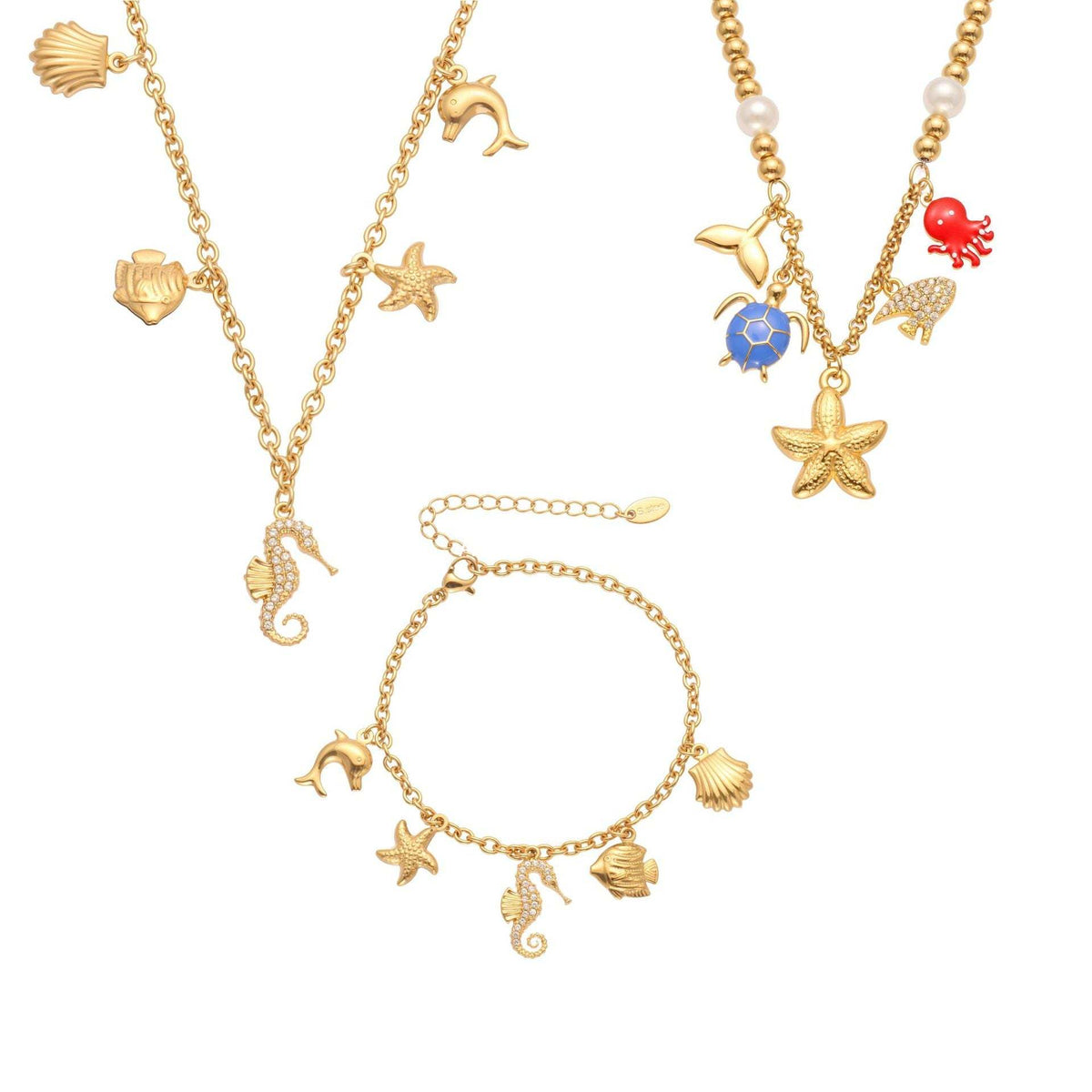 D관 - 스테인리스 스틸 해양생물 큐빅 펜던트 목걸이 팔찌 [TXP447] 25.10-4