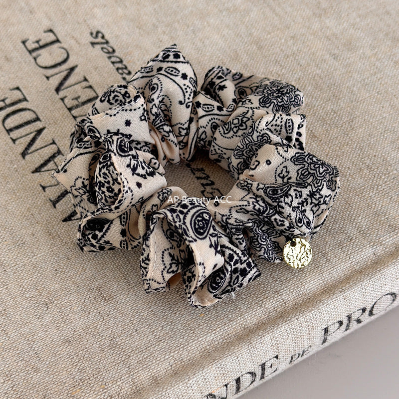 E관 - 빈티지 페이즐리 패턴 포니테일 곱창 헤어밴드 [27578] 25.10-3