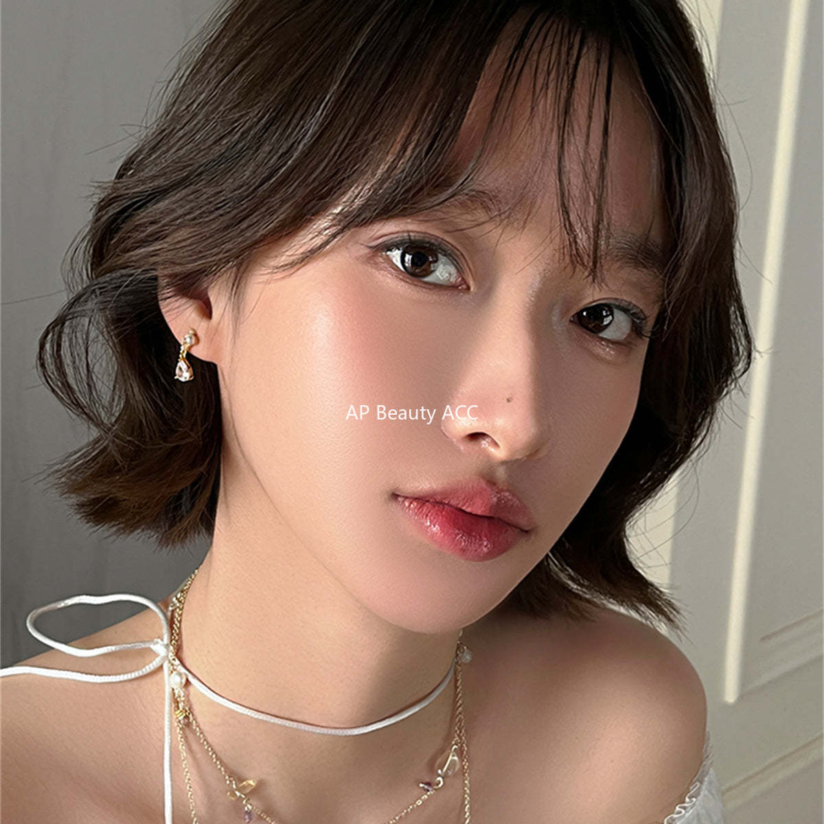 A관 - 925 은침 진주 물방울 큐빅 귀걸이 [EH-4036] 25.08-4