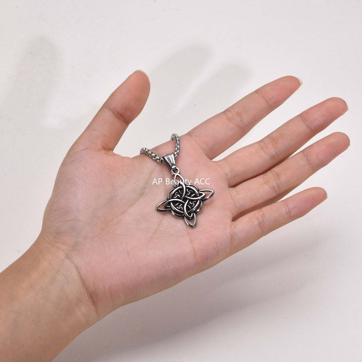 G관 - 스테인리스 스틸 원형 매듭 디자인 펜던트 목걸이 [PN-1945] 25.10-5