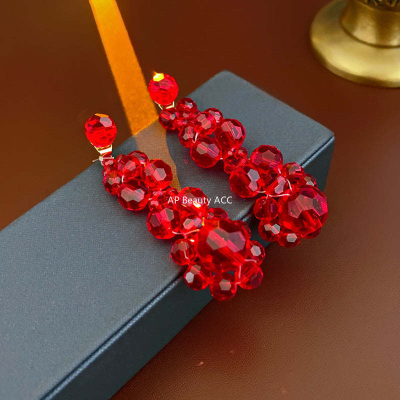 C관 - 불규칙 크리스탈 태슬 귀걸이 세련된 귀걸이 [E18433] 24.01-3